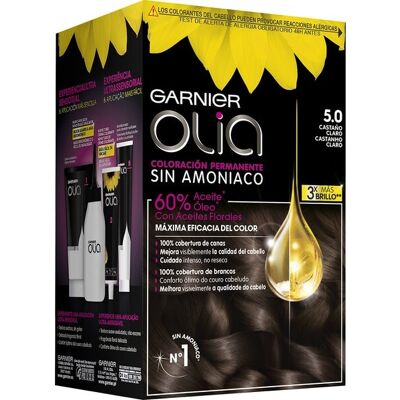 Garnier Olia Permanente Coloration 5.0 Castaño Claro Garnier Olia Permanente Coloration 5.0 Castaño Claro