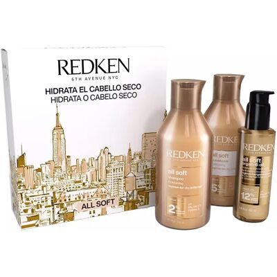 Redken All Soft Geschenkset: Shampoo + Spülung + Argan-6 Öl Redken All Soft Geschenkset: Shampoo + Spülung + Argan-6 Öl