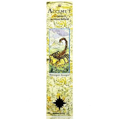 Radhe Shyam Räucherstäbchen Accimut Scorpio Sandelholz 15 Einheiten Radhe Shyam Räucherstäbchen Accimut Scorpio Sandelholz 15 Einheiten