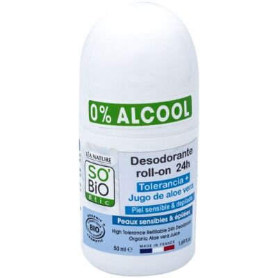 SO'BiO étic Toleranz + 24H Deodorant Aloe Vera Bio 50 ml SO'BiO étic Toleranz + 24H Deodorant Aloe Vera Bio 50 ml