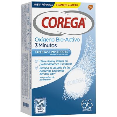 Corega Reinigung von Zahnprothesen mit bioaktivem Sauerstoff 66 Corega Reinigung von Zahnprothesen mit bioaktivem Sauerstoff 66