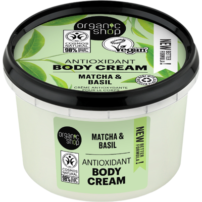 Organic Shop Antioxidative Körpercreme mit Matcha und Basilikum, 250 Organic Shop Antioxidative Körpercreme mit Matcha und Basilikum, 250