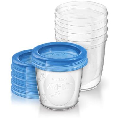 Philips Behälter für Muttermilch 5 Einheiten und Deckel 180 ml Philips Behälter für Muttermilch 5 Einheiten und Deckel 180 ml