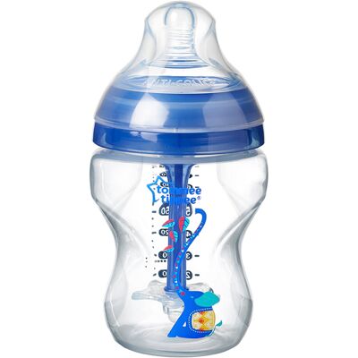Tommee Tippee Fortschrittliche Anti-Kolik-Flasche Dekoriert Blau 260 ml Tommee Tippee Fortschrittliche Anti-Kolik-Flasche Dekoriert Blau 260 ml