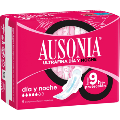 Ausonia Ultradünne Tag- und Nachtbinden mit Flügeln 9 Stück Ausonia Ultradünne Tag- und Nachtbinden mit Flügeln 9 Stück