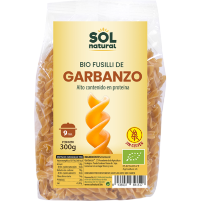 Sol Natural Glutenfreie Bio-Kichererbsen-Fusilli 300 gr Sol Natural Glutenfreie Bio-Kichererbsen-Fusilli 300 gr
