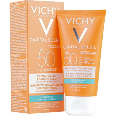 Vichy Capital Soleil Dry Touch Mattierendes Gesichtsfluid 50 ml SPF Vichy Capital Soleil Dry Touch Mattierendes Gesichtsfluid 50 ml SPF
