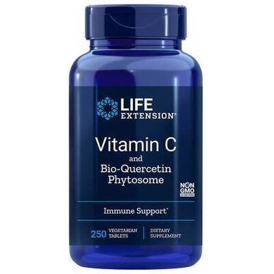 Life Extension Vitamin C mit Bio-Quercetin - Nahrungsergänzung - 1000mg - Vegetarische Tabletten - Unterstützt Immunität, Herz, Kollagen Life Extension Vitamin C mit Bio-Quercetin - Nahrungsergänzung - 1000mg - Vegetarische Tabletten - Unterstützt Immunität, Herz, Kollagen