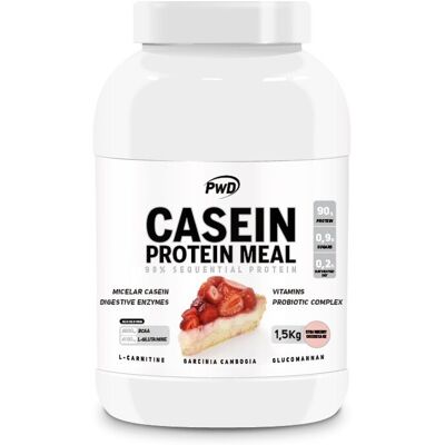 PWD Nutrition Casein Protein Mahlzeit Erdbeer-Käsekuchen 1,5 kg PWD Nutrition Casein Protein Mahlzeit Erdbeer-Käsekuchen 1,5 kg