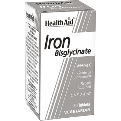 HealthAid Bisglycinat Eisen mit Vitamin C 30 Tabletten HealthAid Bisglycinat Eisen mit Vitamin C 30 Tabletten