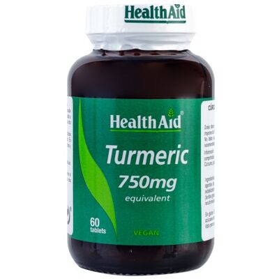 Health Aid Kurkuma 750mg Tabletten - Entzündungshemmend, Natürliche, 60 Stück Health Aid Kurkuma 750mg Tabletten - Entzündungshemmend, Natürliche, 60 Stück