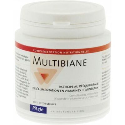 Pileje Multibiane 120 Kapseln - Nahrungsergänzungsmittel für Vitamine & Mineralien Pileje Multibiane 120 Kapseln - Nahrungsergänzungsmittel für Vitamine & Mineralien
