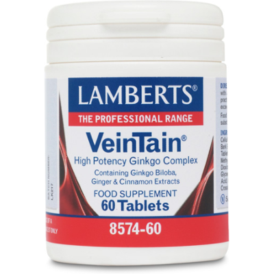 Lamberts VeinTain hochwirksamer Ginkgo, Zimt und Ingwer 60 Tabletten Lamberts VeinTain hochwirksamer Ginkgo, Zimt und Ingwer 60 Tabletten