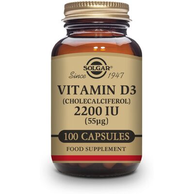 Solgar Vitamin D3 2200 IE (55 μg) (Cholecalciferol) 100 Kapseln 100 Solgar Vitamin D3 2200 IE (55 μg) (Cholecalciferol) 100 Kapseln 100