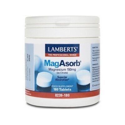 Lamberts MagAsorb bioverfügbare Magnesiumtabletten 150 mg 180 Lamberts MagAsorb bioverfügbare Magnesiumtabletten 150 mg 180