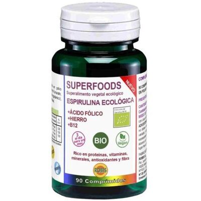 Robis Bio Spirulina + Folsäure 90 Tabletten - Nahrungsergänzung Robis Bio Spirulina + Folsäure 90 Tabletten - Nahrungsergänzung