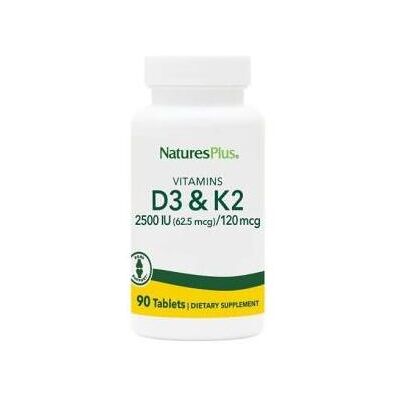 NaturesPlus Vitamin D3 2500 IE + Vitamin K2 120 g, 90 Tabletten NaturesPlus Vitamin D3 2500 IE + Vitamin K2 120 g, 90 Tabletten