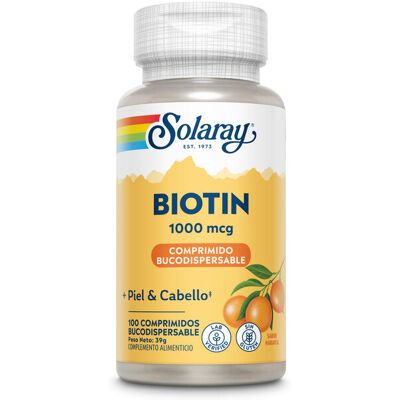 Solaray Biotin 1000 g, 100 Sublingualtabletten, Orange Solaray Biotin 1000 g, 100 Sublingualtabletten, Orange