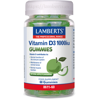 Lamberts Vitamin D3 1000 IE 60 Gummies Lamberts Vitamin D3 1000 IE 60 Gummies