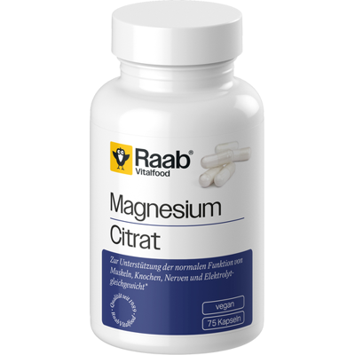 Raab Vitalfood Magnesiumcitrat 840 mg 75 vegetarische Kapseln Raab Vitalfood Magnesiumcitrat 840 mg 75 vegetarische Kapseln