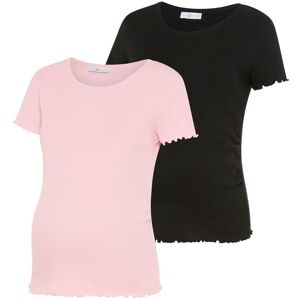 Umstandsshirt NEUN MONATE "2er Pack Schwangerschafts-Shirts", Damen, Gr. 40/42, rosa (rosa, schwarz), Rippware, Obermaterial: 100% Baumwolle, unifarben, Basic, sehr figurbetont hüftlang, Rundhals, Shirts Umstandsshirt, T-Shirts für Schwangerschaft und dan Umstandsshirt NEUN MONATE "2er Pack Schwangerschafts-Shirts", Damen, Gr. 40/42, rosa (rosa, schwarz), Rippware, Obermaterial: 100% Baumwolle, unifarben, Basic, sehr figurbetont hüftlang, Rundhals, Shirts Umstandsshirt, T-Shirts für Schwangerschaft und dan