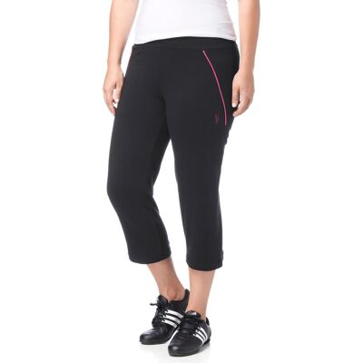 Sporthose VENICE BEACH, Damen, Gr. 46, N-Gr, schwarz (schwarz, pink), Obermaterial: 95% Baumwolle, 5% Elasthan, unifarben mit Farbeinsatz, bequem 3/4-Länge, Hosen Sporthose, Grosse Grössen Sporthose VENICE BEACH, Damen, Gr. 46, N-Gr, schwarz (schwarz, pink), Obermaterial: 95% Baumwolle, 5% Elasthan, unifarben mit Farbeinsatz, bequem 3/4-Länge, Hosen Sporthose, Grosse Grössen