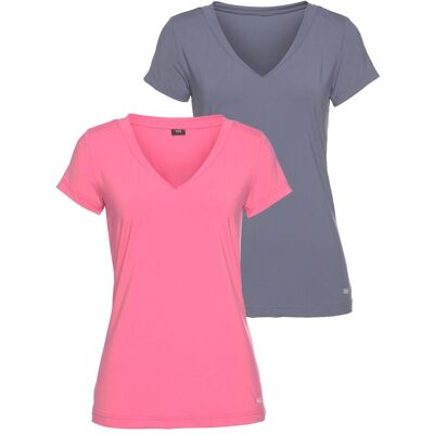 H.I.S. Funktionsshirt H.I.S "Activewear", Damen, Gr. 42, bunt (blau, hellpink), Obermaterial: 92% Polyester, 8% Elasthan, figurbetont, V-Ausschnitt, Shirts Funktionsshirt, sportlicher Stil, V-Ausschnitt, für dynamische Aktivitäten H.I.S. Funktionsshirt H.I.S "Activewear", Damen, Gr. 42, bunt (blau, hellpink), Obermaterial: 92% Polyester, 8% Elasthan, figurbetont, V-Ausschnitt, Shirts Funktionsshirt, sportlicher Stil, V-Ausschnitt, für dynamische Aktivitäten