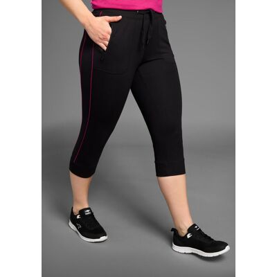 Jogginghose KANGAROOS, Damen, Gr. 42, N-Gr, schwarz, Sweatware, Obermaterial: 95% Baumwolle, 5% Elasthan, kontrastfarbene Details, bequem 3/4-Länge, Hosen Jogginghose Jogginghose KANGAROOS, Damen, Gr. 42, N-Gr, schwarz, Sweatware, Obermaterial: 95% Baumwolle, 5% Elasthan, kontrastfarbene Details, bequem 3/4-Länge, Hosen Jogginghose