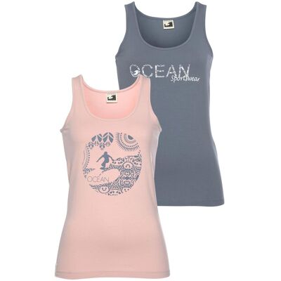 OCEAN SPORTSWEAR Tanktop - bunt (rauchblau, rosé) - Tanktop OCEAN SPORTSWEAR Tanktop - bunt (rauchblau, rosé) - Tanktop