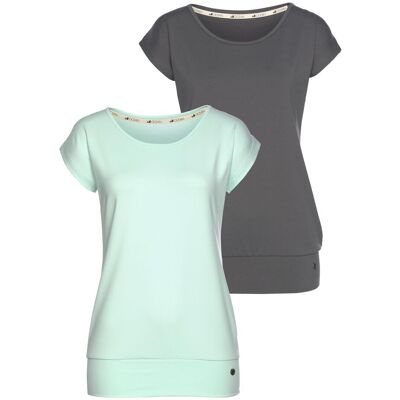 Yoga & Relax Shirt OCEAN SPORTSWEAR "Soulwear - Essentials Yoga Shirts", Damen, Gr. 46, grün (mint, anthrazit), Single Jersey, Obermaterial: 92% Polyester, 8% Elasthan, figurbetont hüftbedeckend, Rundhals, Shirts Yoga & Relax Shirt, leicht überschnittene Yoga & Relax Shirt OCEAN SPORTSWEAR "Soulwear - Essentials Yoga Shirts", Damen, Gr. 46, grün (mint, anthrazit), Single Jersey, Obermaterial: 92% Polyester, 8% Elasthan, figurbetont hüftbedeckend, Rundhals, Shirts Yoga & Relax Shirt, leicht überschnittene
