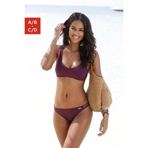 Bustier-Bikini BRUNO BANANI, Damen, Gr. 34, Cup A/B, rot (bordeaux), Polyamid, unifarben, Bikini-Sets Bustier-Bikini, mit Zierbändern Bustier-Bikini BRUNO BANANI, Damen, Gr. 34, Cup A/B, rot (bordeaux), Polyamid, unifarben, Bikini-Sets Bustier-Bikini, mit Zierbändern