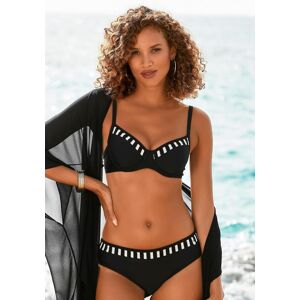 Bügel-Bikini LASCANA, Damen, Gr. 44, Cup C, gold (schwarz, weiß, goldfarben), Polyamid, gestreift, Bikini-Sets Bügel-Bikini, mit goldfarbenen Streifen Bügel-Bikini LASCANA, Damen, Gr. 44, Cup C, gold (schwarz, weiß, goldfarben), Polyamid, gestreift, Bikini-Sets Bügel-Bikini, mit goldfarbenen Streifen