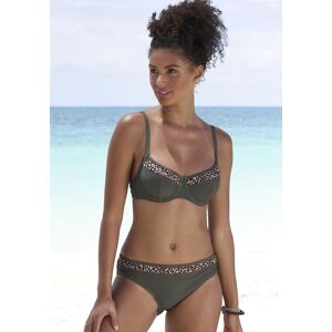 Bügel-Bikini-Top LASCANA "Adelin", Damen, Gr. 42, Cup D, grün (oliv, leo), Elasthan, Recycling-Polyamid, unifarben, Bikini-Oberteile Bügel-Bikini-Top, mit bedruckten Einsätzen Bügel-Bikini-Top LASCANA "Adelin", Damen, Gr. 42, Cup D, grün (oliv, leo), Elasthan, Recycling-Polyamid, unifarben, Bikini-Oberteile Bügel-Bikini-Top, mit bedruckten Einsätzen
