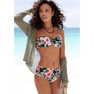 Bügel-Bandeau-Bikini-Top LASCANA "Salsa", Damen, Gr. 38, Cup B, schwarz (schwarz bedruckt), Microfaser, Recycling-Polyamid, geblümt, Bikini-Oberteile Bügel-Bandeau-Bikini-Top, mit tollem Blumenprint Bügel-Bandeau-Bikini-Top LASCANA "Salsa", Damen, Gr. 38, Cup B, schwarz (schwarz bedruckt), Microfaser, Recycling-Polyamid, geblümt, Bikini-Oberteile Bügel-Bandeau-Bikini-Top, mit tollem Blumenprint
