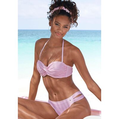 Bügel-Bandeau-Bikini S.OLIVER, Damen, Gr. 40, Cup B, rosa (rosé, weiß), Microfaser, Recycling-Polyamid, gestreift, Bikini-Sets Bügel-Bandeau-Bikini, in getwisteter Optik Bügel-Bandeau-Bikini S.OLIVER, Damen, Gr. 40, Cup B, rosa (rosé, weiß), Microfaser, Recycling-Polyamid, gestreift, Bikini-Sets Bügel-Bandeau-Bikini, in getwisteter Optik