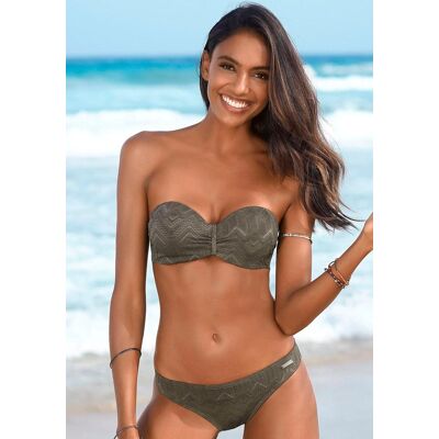 Bügel-Bandeau-Bikini BUFFALO "Romance", Damen, Gr. 44, Cup D, grün (oliv), Polyamid, strukturiert, unifarben, Bikini-Sets Bügel-Bandeau-Bikini, aus Strukturware Bügel-Bandeau-Bikini BUFFALO "Romance", Damen, Gr. 44, Cup D, grün (oliv), Polyamid, strukturiert, unifarben, Bikini-Sets Bügel-Bandeau-Bikini, aus Strukturware
