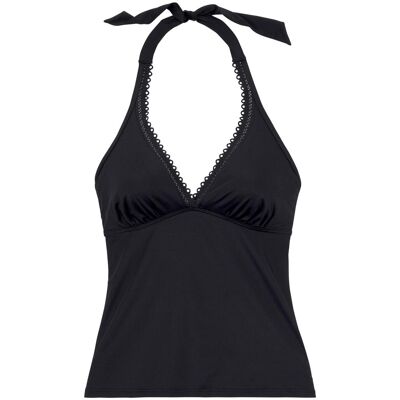 Bügel-Tankini-Top S.OLIVER "Aiko", Damen, Gr. 42, Cup C, schwarz, Microfaser, Microfaser, Polyamid, unifarben, Bikini-Oberteile Bügel-Tankini-Top, mit Häkeloptik Bügel-Tankini-Top S.OLIVER "Aiko", Damen, Gr. 42, Cup C, schwarz, Microfaser, Microfaser, Polyamid, unifarben, Bikini-Oberteile Bügel-Tankini-Top, mit Häkeloptik