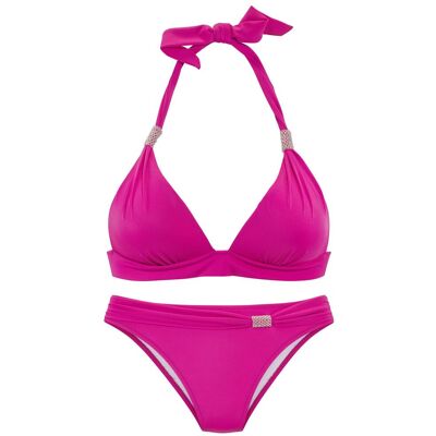 Triangel-Bikini LASCANA, Damen, Gr. 36, Cup C, fuchsia, Obermaterial: 86% Polyamid, 14% Elasthan. Futter: 100% Polyamid. Wattierung: 100% Polyester, unifarben, Bikini-Sets Triangel-Bikini, mit Details aus Zierperlen Triangel-Bikini LASCANA, Damen, Gr. 36, Cup C, fuchsia, Obermaterial: 86% Polyamid, 14% Elasthan. Futter: 100% Polyamid. Wattierung: 100% Polyester, unifarben, Bikini-Sets Triangel-Bikini, mit Details aus Zierperlen