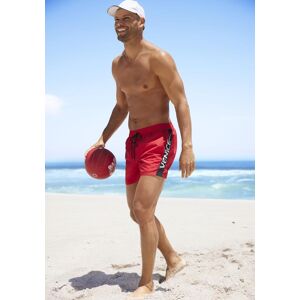 Badeshorts VENICE BEACH, Herren, Gr. L (52), N-Gr, rot, Microfaser, Recycling-Polyester, unifarben mit Farbeinsatz, Badehosen Badeshorts, mit grossem Markenschriftzug Badeshorts VENICE BEACH, Herren, Gr. L (52), N-Gr, rot, Microfaser, Recycling-Polyester, unifarben mit Farbeinsatz, Badehosen Badeshorts, mit grossem Markenschriftzug