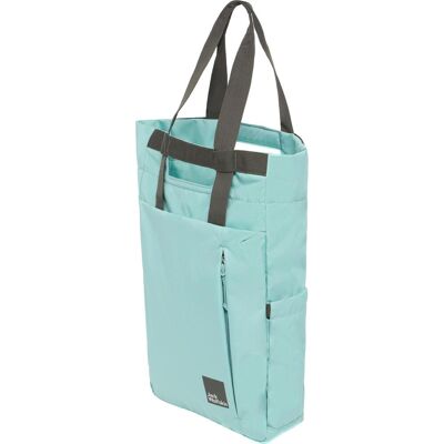 Tragetasche JACK WOLFSKIN "EVE", grün (soft jade), Obermaterial: 100% Polyester, Taschen Tragetasche, aus CROSSRIP 300 D RE Material, mit gepolstertem Rücken und Boden Tragetasche JACK WOLFSKIN "EVE", grün (soft jade), Obermaterial: 100% Polyester, Taschen Tragetasche, aus CROSSRIP 300 D RE Material, mit gepolstertem Rücken und Boden