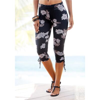 Caprileggings LASCANA "aus bequemen Jerseystoff", Damen, Gr. 36/38, N-Gr, schwarz (geblümt, bedruckt), Jersey, Obermaterial: 92% Baumwolle, 8% Elasthan, bedruckt, geblümt, figurbetont 3/4-Länge, Hosen Caprileggings, mit seitlicher Raffung und Allover-Druc Caprileggings LASCANA "aus bequemen Jerseystoff", Damen, Gr. 36/38, N-Gr, schwarz (geblümt, bedruckt), Jersey, Obermaterial: 92% Baumwolle, 8% Elasthan, bedruckt, geblümt, figurbetont 3/4-Länge, Hosen Caprileggings, mit seitlicher Raffung und Allover-Druc