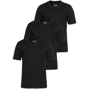 V-Shirt MAN'S WORLD, Herren, Gr. XL (56/58), schwarz, Single Jersey, Obermaterial: 100% Baumwolle, unifarben, Basic, normal, V-Ausschnitt, Shirts V-Shirt, Kurzarm, aus Baumwolle V-Shirt MAN'S WORLD, Herren, Gr. XL (56/58), schwarz, Single Jersey, Obermaterial: 100% Baumwolle, unifarben, Basic, normal, V-Ausschnitt, Shirts V-Shirt, Kurzarm, aus Baumwolle