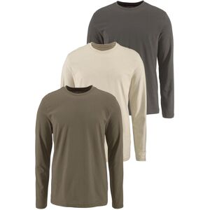 Langarmshirt MAN'S WORLD "neue Farbe ", Herren, Gr. 44/46 (S), grün (olivgrün,beige,khaki), Single Jersey, Obermaterial: 100% Baumwolle, unifarben, Basic, regular fit, Rundhals, normaler Saum, Shirts Langarmshirt, Langarm, unifarben, aus Baumwolle, im 3er Langarmshirt MAN'S WORLD "neue Farbe ", Herren, Gr. 44/46 (S), grün (olivgrün,beige,khaki), Single Jersey, Obermaterial: 100% Baumwolle, unifarben, Basic, regular fit, Rundhals, normaler Saum, Shirts Langarmshirt, Langarm, unifarben, aus Baumwolle, im 3er