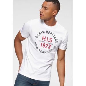 H.I.S. Rundhalsshirt H.I.S, Herren, Gr. S (44/46), weiss (weiß), Single Jersey, Obermaterial: 100% Baumwolle, bedruckt, schmal, Rundhals, Shirts Rundhalsshirt, Kurzarm, schmale Passform, mit Print, Rundhals, aus Baumwolle H.I.S. Rundhalsshirt H.I.S, Herren, Gr. S (44/46), weiss (weiß), Single Jersey, Obermaterial: 100% Baumwolle, bedruckt, schmal, Rundhals, Shirts Rundhalsshirt, Kurzarm, schmale Passform, mit Print, Rundhals, aus Baumwolle