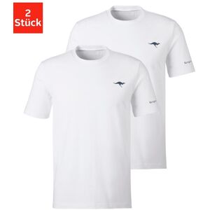 T-Shirt KANGAROOS, Herren, Gr. XL, weiss (2x weiß), Single Jersey, Obermaterial: 100% Baumwolle, unifarben, Basic, bequem normal, Rundhals, Shirts T-Shirt, mit KangaROOS Print auf der Brust T-Shirt KANGAROOS, Herren, Gr. XL, weiss (2x weiß), Single Jersey, Obermaterial: 100% Baumwolle, unifarben, Basic, bequem normal, Rundhals, Shirts T-Shirt, mit KangaROOS Print auf der Brust