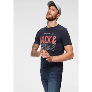 T-Shirt JACK & JONES "JCOKOMPO Kurzarm-Design mit Print und optimaler Passform", Herren, Gr. S, blau (marine), Single Jersey, Obermaterial: 100% Baumwolle, bedruckt, Basic schmal normal, Rundhals, Shirts T-Shirt, Print, modisch, regular fit, Baumwolle, Ru T-Shirt JACK & JONES "JCOKOMPO Kurzarm-Design mit Print und optimaler Passform", Herren, Gr. S, blau (marine), Single Jersey, Obermaterial: 100% Baumwolle, bedruckt, Basic schmal normal, Rundhals, Shirts T-Shirt, Print, modisch, regular fit, Baumwolle, Ru