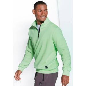 Sweatshirt JOHN DEVIN, Herren, Gr. XXL (60/62), grün (hellgrün), angeraute Sweatware, Obermaterial: 60% Baumwolle, 40% Polyester, unifarben, bequem normal, Rundhals, angesetztes Bündchen, Sweatshirts Sweatshirt, Troyer mit schwarzem Reissverschluss am Kra Sweatshirt JOHN DEVIN, Herren, Gr. XXL (60/62), grün (hellgrün), angeraute Sweatware, Obermaterial: 60% Baumwolle, 40% Polyester, unifarben, bequem normal, Rundhals, angesetztes Bündchen, Sweatshirts Sweatshirt, Troyer mit schwarzem Reissverschluss am Kra