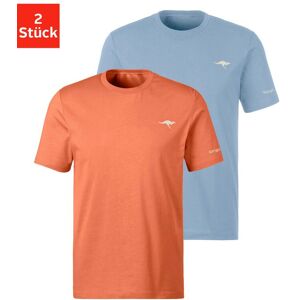 T-Shirt KANGAROOS, Herren, Gr. XL, bunt (orange, blau), Single Jersey, Obermaterial: 100% Baumwolle, unifarben, Basic, bequem normal, Rundhals, Shirts T-Shirt, mit KangaROOS Print auf der Brust T-Shirt KANGAROOS, Herren, Gr. XL, bunt (orange, blau), Single Jersey, Obermaterial: 100% Baumwolle, unifarben, Basic, bequem normal, Rundhals, Shirts T-Shirt, mit KangaROOS Print auf der Brust