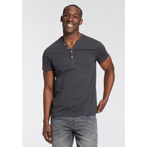 T-Shirt BRUNO BANANI, Herren, Gr. M (48/50), grau (anthrazit), Single Jersey, Obermaterial: 100% Baumwolle, unifarben, schmal, gerader Abschluss, Shirts T-Shirt, Mit geknöpften V-Ausschnitt T-Shirt BRUNO BANANI, Herren, Gr. M (48/50), grau (anthrazit), Single Jersey, Obermaterial: 100% Baumwolle, unifarben, schmal, gerader Abschluss, Shirts T-Shirt, Mit geknöpften V-Ausschnitt