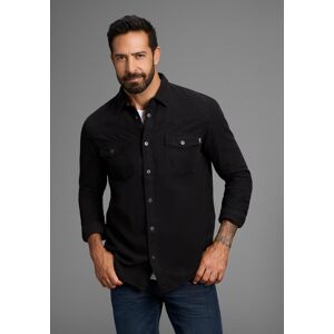 Jeanshemd ARIZONA, Herren, Gr. 39/40 (M), N-Gr, schwarz (schwarz washed), Jeans, Obermaterial: 100% Baumwolle, unifarben, Basic, normal, mit Knöpfen, Hemden Jeanshemd, Western Stil Jeanshemd ARIZONA, Herren, Gr. 39/40 (M), N-Gr, schwarz (schwarz washed), Jeans, Obermaterial: 100% Baumwolle, unifarben, Basic, normal, mit Knöpfen, Hemden Jeanshemd, Western Stil